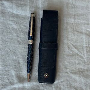 Montblanc blue and silver limited edition ballpoint pen